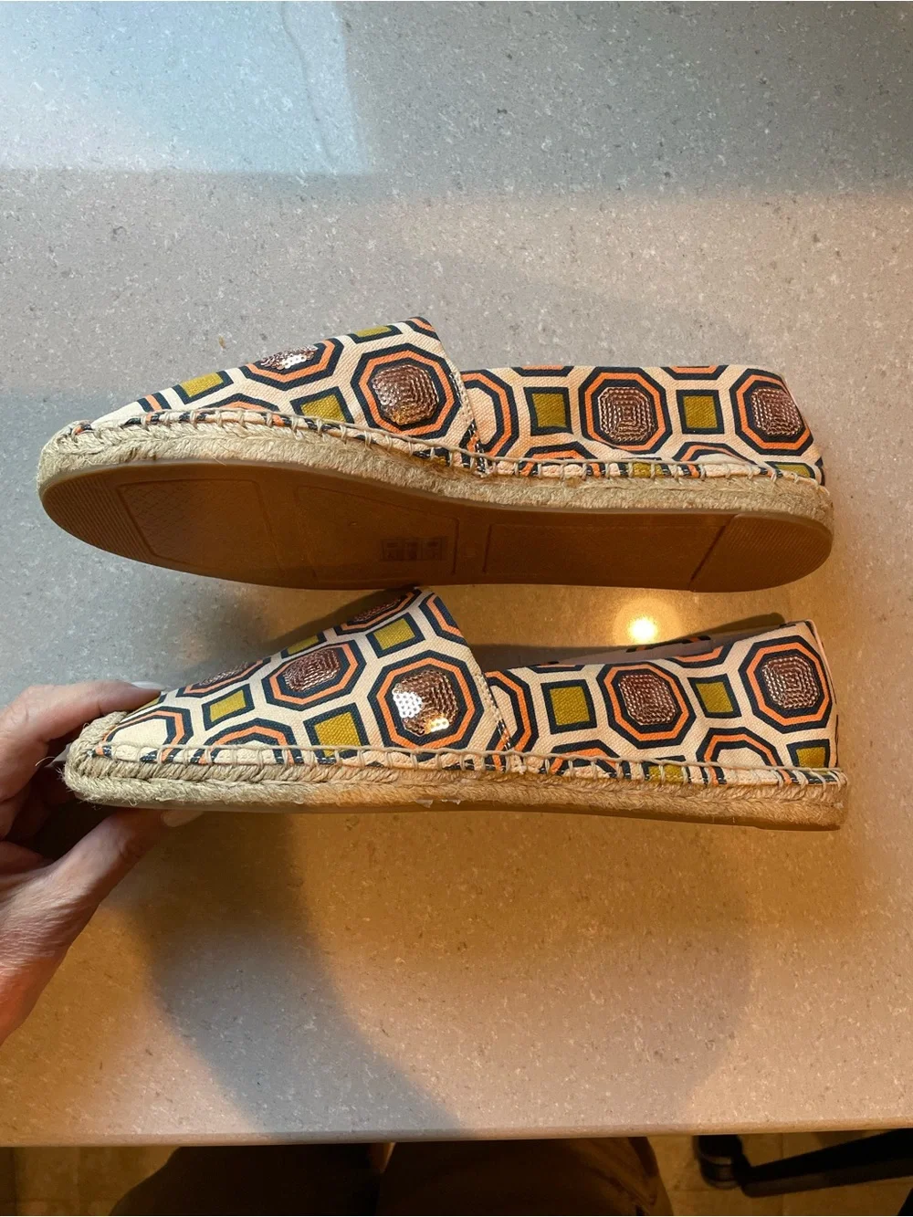 Tory Burch Cecily Embellished Espadrille | Pink/Orange